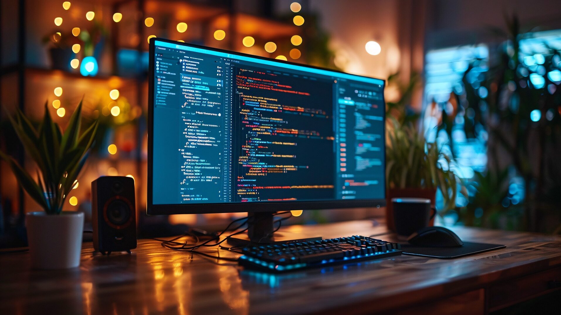 Computer screen on desk